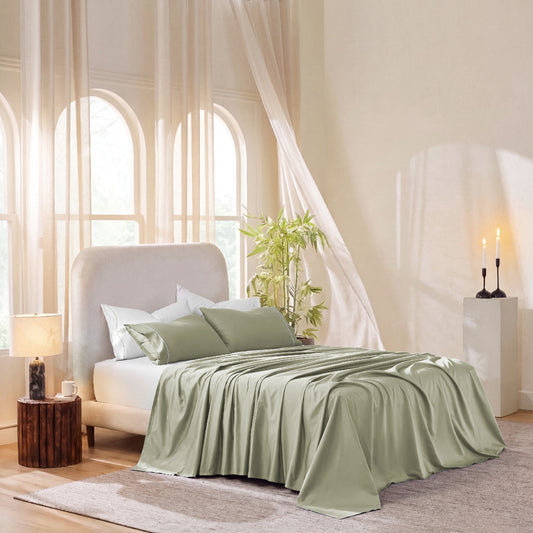 Raatrani: Soft & Cozy Bedsheet Sage Pillow Set