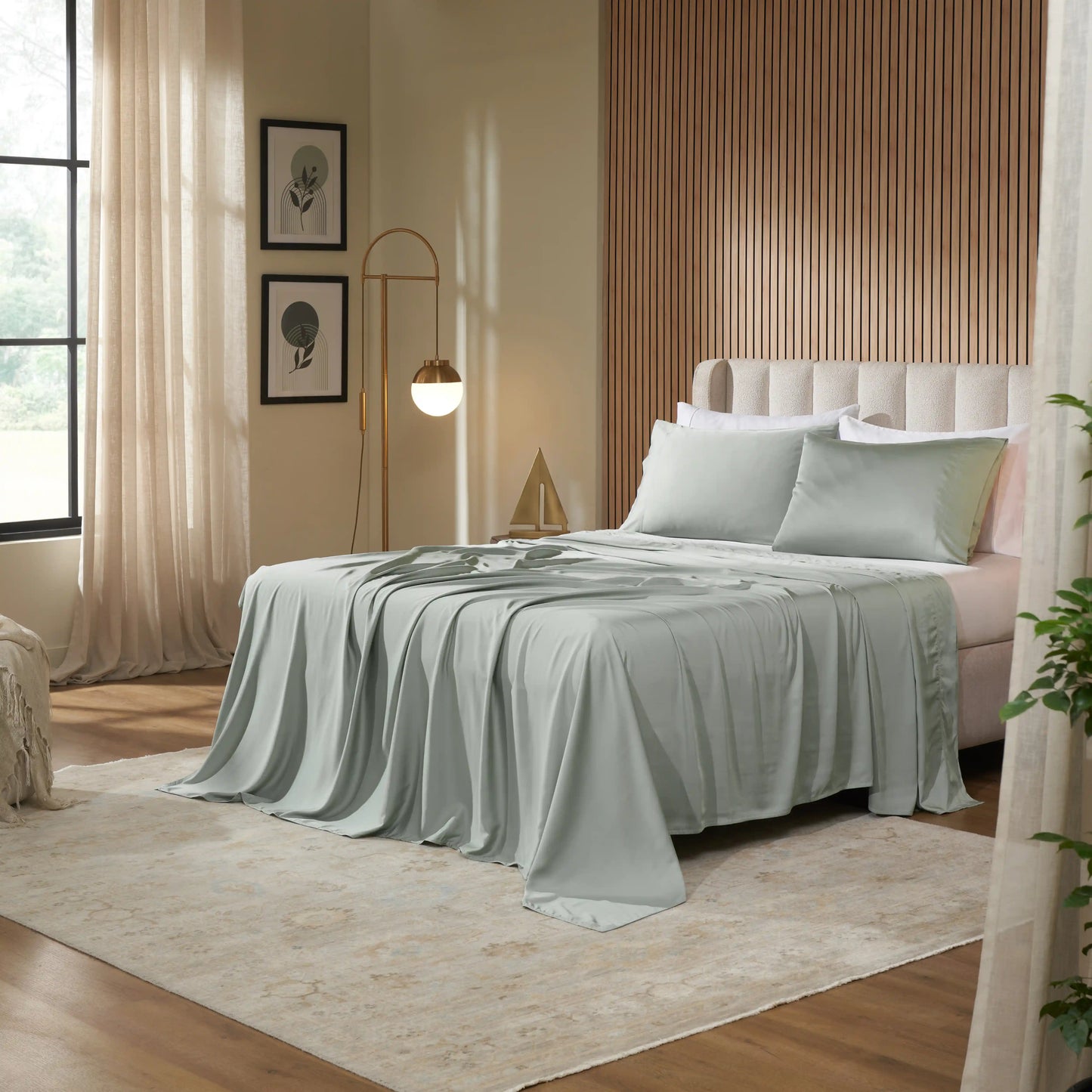 Rajnigandha: Cooling & Breathable Bedsheet Sage Green