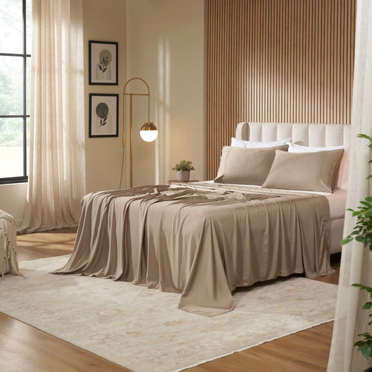 Rajnigandha: Cooling & Breathable Bedsheet Sand