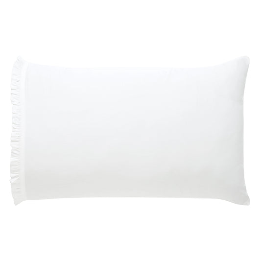 Nargis Fringe White Pillowcase 1