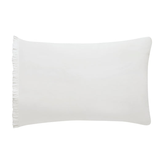 Nargis Fringe White Pillowcase