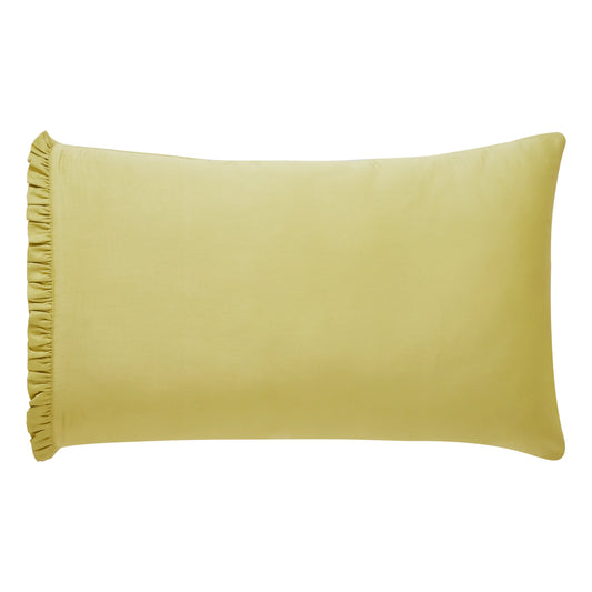Raatrani Fringe Olive Green Pillowcase