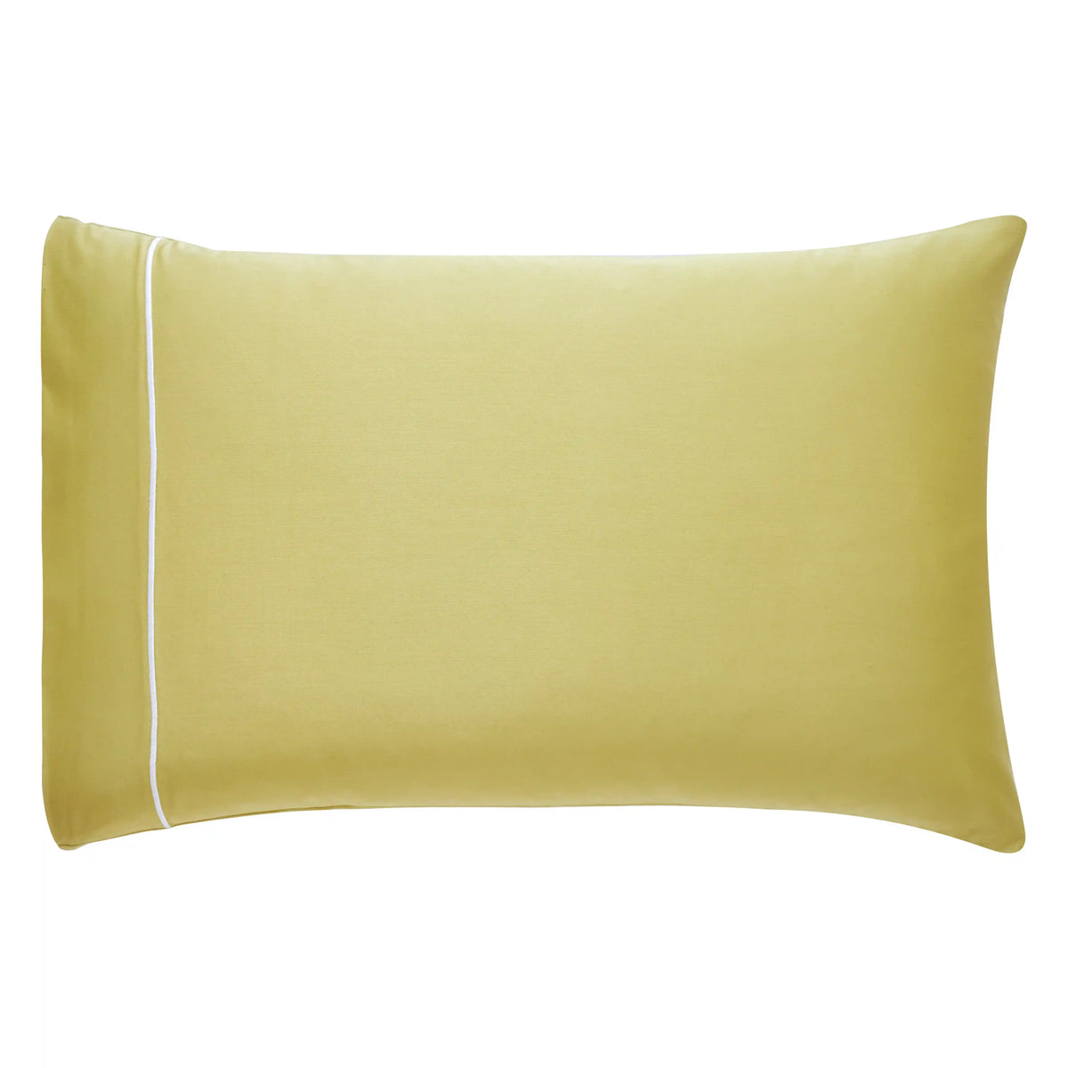 Raatrani Piping Olive Green on White Pillowcase