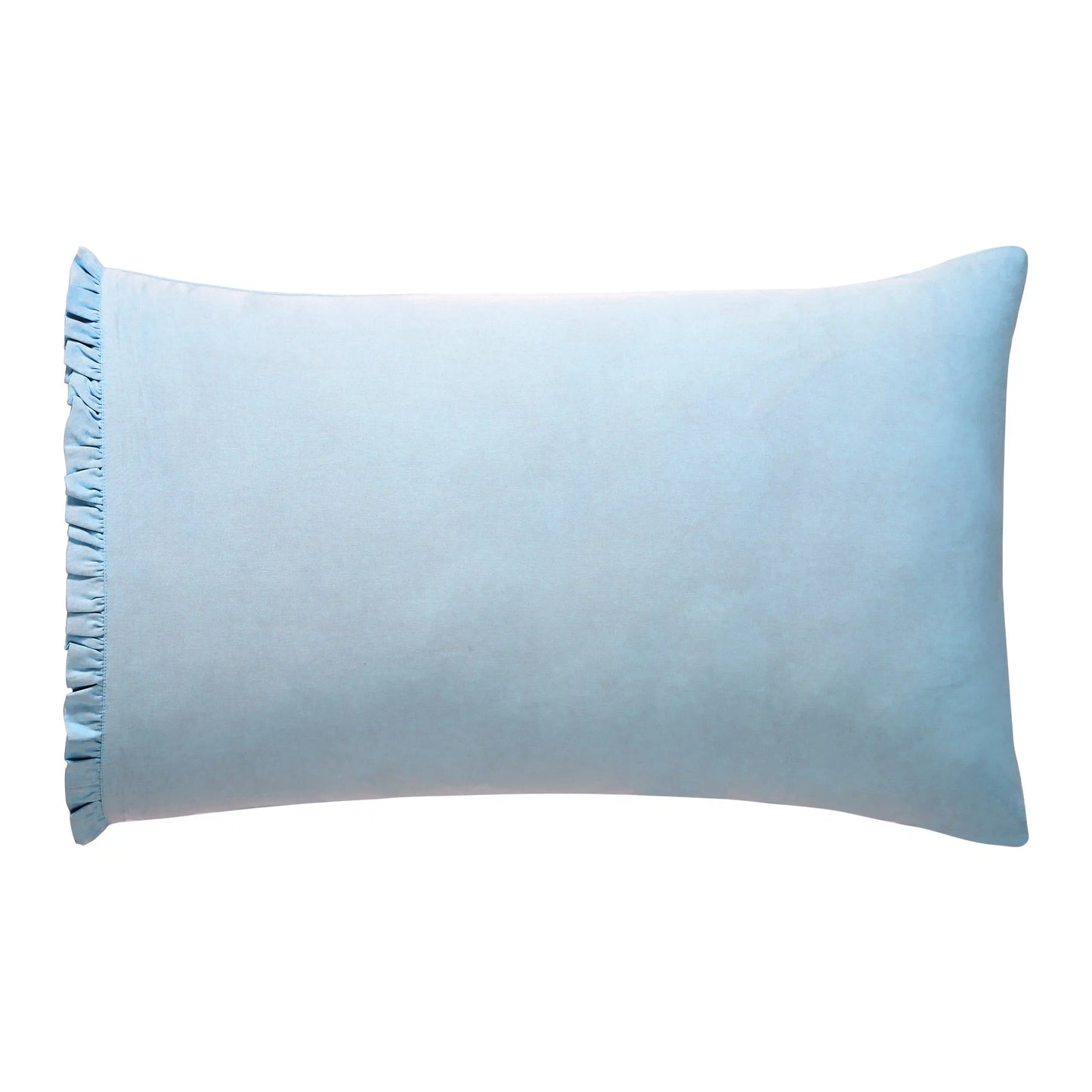 Raatrani Fringe Sky Blue Pillowcase