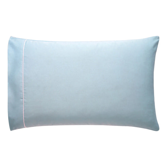 Raatrani Piping White on Sky Blue Pillowcase